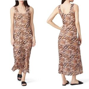 Louna Mesh Animal Print Sheath Maxi Dress